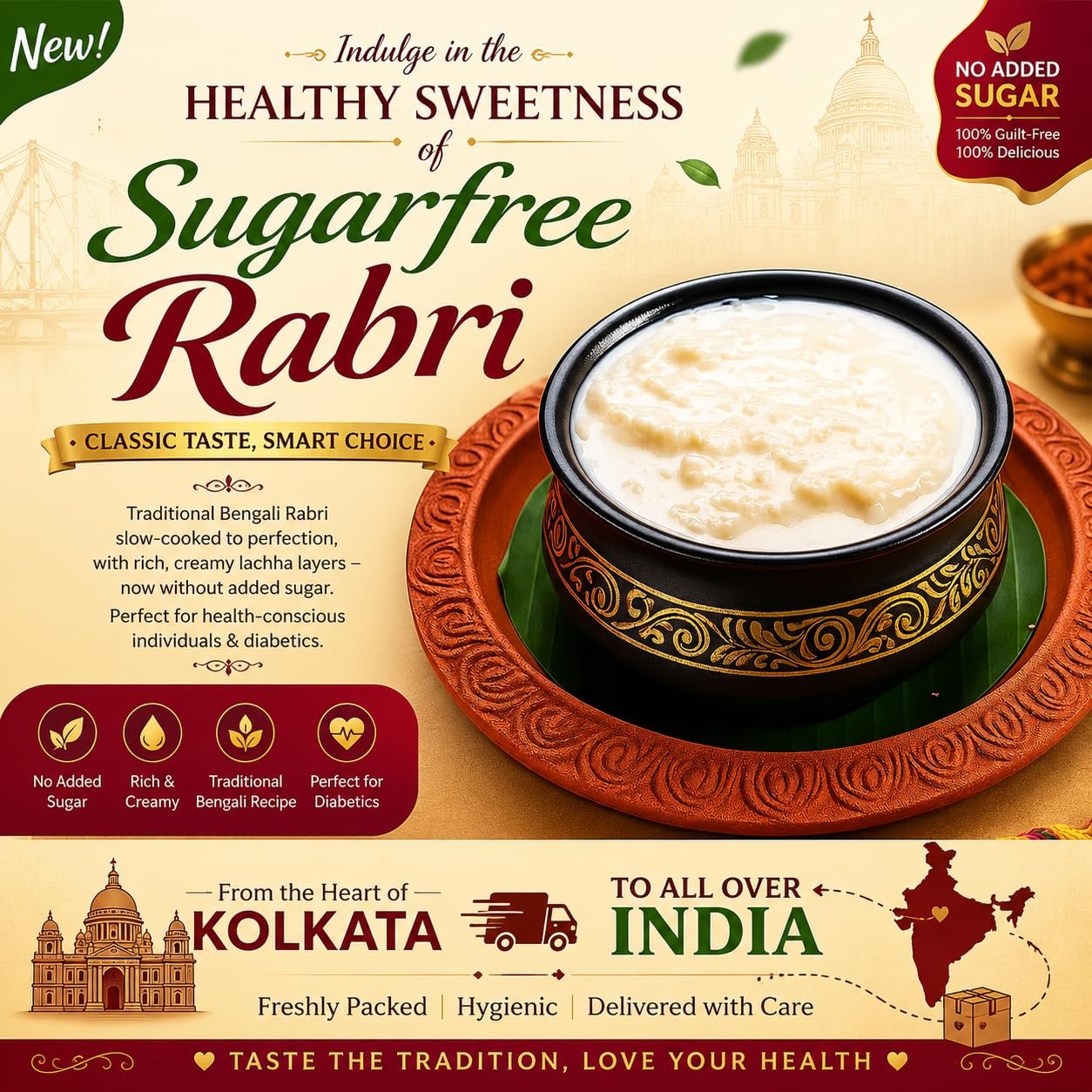 Sugarfree Rabri - The Rich, Creamy Soul of Kolkata’s Sweets—Without the Guilt