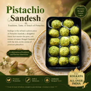 Pistachio Monohora Sandesh - The Mind-Stealing Delight, Now with Aromatic Pistachio