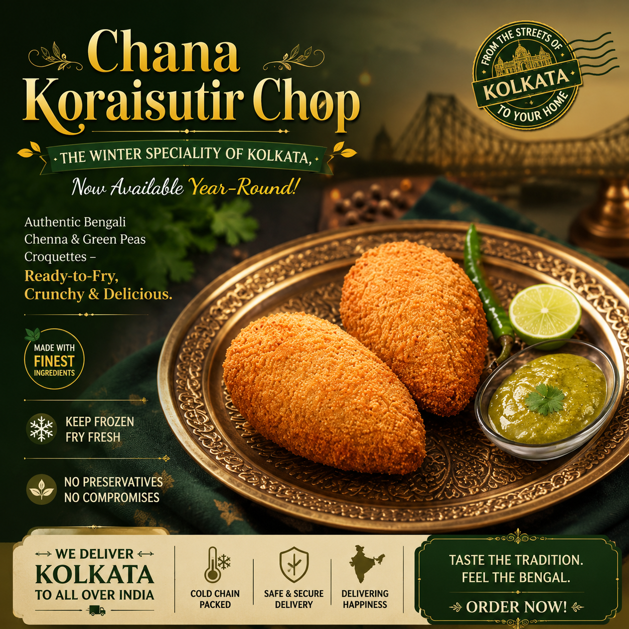 Chana Koraisutir Chop - The Winter Speciality of Kolkata, Now Available Year-Round!