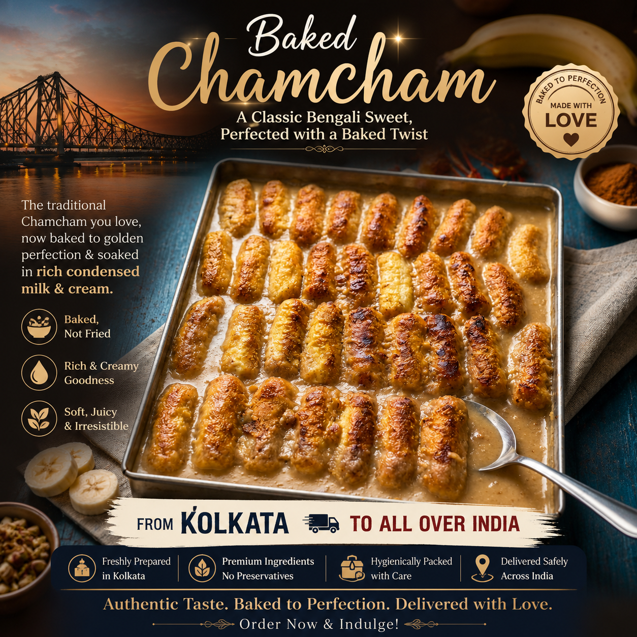 Baked Chamcham - The Gourmet Transformation of Bengal’s Classic Sweet