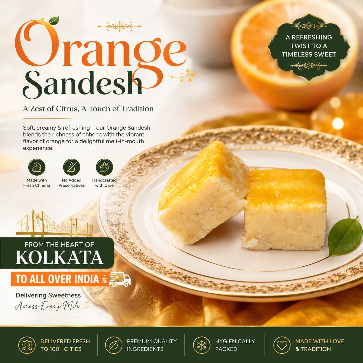 Orange Sandesh - The Zesty, Sun-Kissed Soul of Kolkata’s Sweets