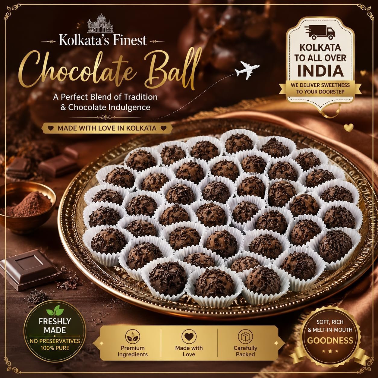 Chocolate Ball Sandesh - The Gourmet Fusion Masterpiece of Kolkata
