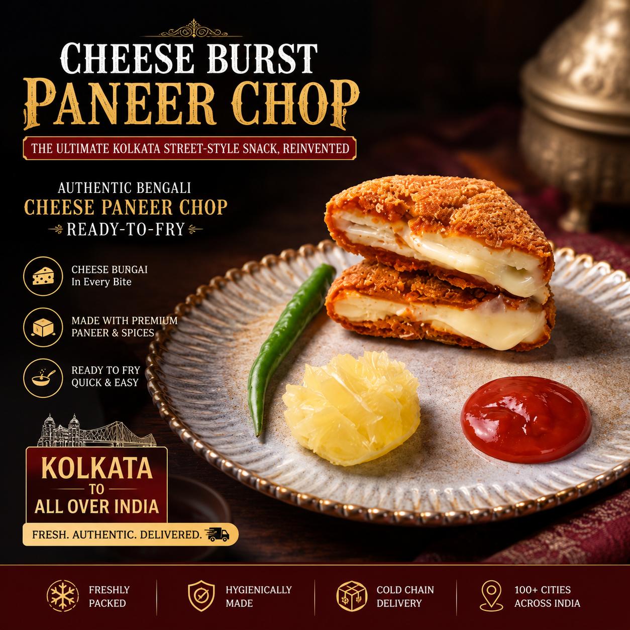 Cheese Burst Paneer Chop - The Ultimate Kolkata Street-Style Snack, Reinvented