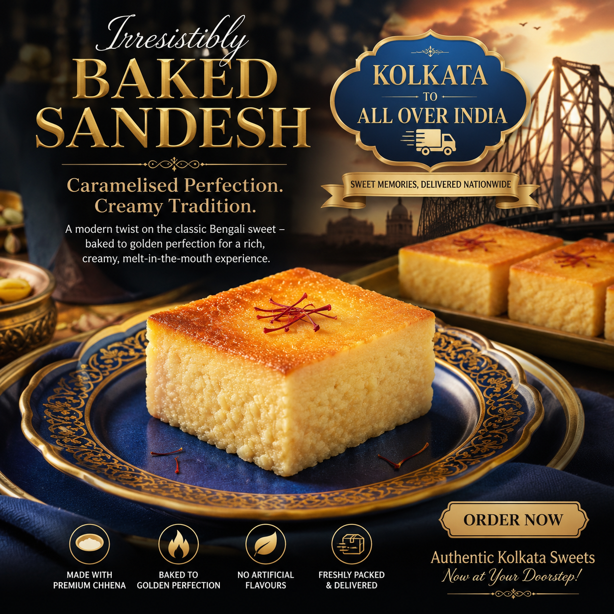 Baked Sandesh - The Warm, Rich, and Creamy New Classic